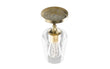 Brass Gold Semi-Flush Mount Light with Bell Shape Clear Glass Shade, E26 Base, Damp Location, Ceiling Mounting, UL Listed Load image into Gallery viewer, Brass Gold Semi-Flush Mount Light with Bell Shape Clear Glass Shade, E26 Base, Damp Location, Ceiling Mounting, UL Listed