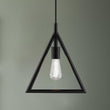 Triangle Shape Pendant Lighting Fixture, E26 Base, Matte Black Finish, UL Listed Load image into Gallery viewer, Triangle Shape Pendant Lighting Fixture, E26 Base, Matte Black Finish, UL Listed