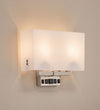 2-Light, Wall Sconce for Bedroom with 2 Switch, 2 USB, 2 Type C & 1 Outlet, White Fabric / Acrylic Shade, Wall Mounted Lamps for Hotel, Corridor and Restaurant Load image into Gallery viewer, 2-Light, Wall Sconce for Bedroom with 2 Switch, 2 USB, 2 Type C & 1 Outlet, White Fabric / Acrylic Shade, Wall Mounted Lamps for Hotel, Corridor and Restaurant