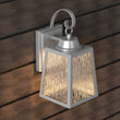 12W LED Outdoor Wall Lantern Fixture with Water Glass Shade, 4000K (Cool White), Dimmable, ETL Listed Load image into Gallery viewer, 12W LED Outdoor Wall Lantern Fixture with Water Glass Shade, 4000K (Cool White), Dimmable, ETL Listed