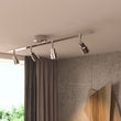 LED Track Lighting, Brushed Nickel Finish, Dimmable, 3000K, Flush Mount Spotlight Ceiling, Directional Ceiling Light for Dining Room, Bedroom, Office Load image into Gallery viewer, LED Track Lighting, Brushed Nickel Finish, Dimmable, 3000K, Flush Mount Spotlight Ceiling, Directional Ceiling Light for Dining Room, Bedroom, Office