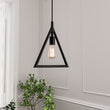 Triangle Shape Pendant Lighting Fixture, E26 Base, Matte Black Finish, UL Listed Load image into Gallery viewer, Triangle Shape Pendant Lighting Fixture, E26 Base, Matte Black Finish, UL Listed