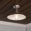 Industrial Style Brushed Nickel Semi Flush Mount Ceiling Fixture, E26 Base, UL Listed, 3 Years Warranty Load image into Gallery viewer, Industrial Style Brushed Nickel Semi Flush Mount Ceiling Fixture, E26 Base, UL Listed, 3 Years Warranty
