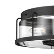 Semi Flush Mount Ceiling Lights, Drum Shape, Matte Black Finish with Clear Glass Shade, E26 Base, UL Listed, Hallway Light Fixtures Load image into Gallery viewer, Semi Flush Mount Ceiling Lights, Drum Shape, Matte Black Finish with Clear Glass Shade, E26 Base, UL Listed, Hallway Light Fixtures
