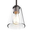 1-Light Flared Shape Pendant Lighting Fixture with Clear Glass Shade, E26 Base, UL Listed for Damp Location Load image into Gallery viewer, 1-Light Flared Shape Pendant Lighting Fixture with Clear Glass Shade, E26 Base, UL Listed for Damp Location