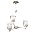 Flared Shape Chandelier Lighting Fixture with Clear Glass Shades, E26 Base, UL Listed for Damp Location, 3 Years Warranty Load image into Gallery viewer, Flared Shape Chandelier Lighting Fixture with Clear Glass Shades, E26 Base, UL Listed for Damp Location, 3 Years Warranty