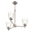 Flared Shape Chandelier Lighting Fixture with Clear Glass Shades, E26 Base, UL Listed for Damp Location, 3 Years Warranty Load image into Gallery viewer, Flared Shape Chandelier Lighting Fixture with Clear Glass Shades, E26 Base, UL Listed for Damp Location, 3 Years Warranty