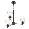 Flared Shape Chandelier Lighting Fixture with Clear Glass Shades, E26 Base, UL Listed for Damp Location, 3 Years Warranty Load image into Gallery viewer, Flared Shape Chandelier Lighting Fixture with Clear Glass Shades, E26 Base, UL Listed for Damp Location, 3 Years Warranty