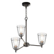 Flared Shape Chandelier Lighting Fixture with Clear Glass Shades, E26 Base, UL Listed for Damp Location, 3 Years Warranty Load image into Gallery viewer, Flared Shape Chandelier Lighting Fixture with Clear Glass Shades, E26 Base, UL Listed for Damp Location, 3 Years Warranty