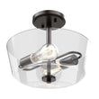 Semi Flush Mount Ceiling Lights, 2-Lights E26 Base, Round, UL Listed for Damp Location, 3 Years Warranty Load image into Gallery viewer, Semi Flush Mount Ceiling Lights, 2-Lights E26 Base, Round, UL Listed for Damp Location, 3 Years Warranty