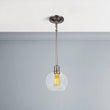 1-Light Clear Glass Pendant Lighting Fixture with Brushed Nickel Finish, E26 Base, UL Listed for Damp Location Load image into Gallery viewer, 1-Light Clear Glass Pendant Lighting Fixture with Brushed Nickel Finish, E26 Base, UL Listed for Damp Location