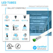 T8 4ft LED Tube/Bulb - Glass 18W 1620 Lumens 6500K Clear, Plug N Play, Double End Power - Ballast Compatible (Check Compatibility List) Load image into Gallery viewer, T8 4ft LED Tube/Bulb - Glass 18W 1620 Lumens 6500K Clear, Plug N Play, Double End Power - Ballast Compatible (Check Compatibility List)