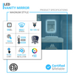 Frontlit/Backlit LED Lighted Bathroom Vanity Mirror with Frame, Anti-Fog, Touch Button, CRI 90+, Adjustable CCT & Memory, Magnum Style Load image into Gallery viewer, Frontlit/Backlit LED Lighted Bathroom Vanity Mirror with Frame, Anti-Fog, Touch Button, CRI 90+, Adjustable CCT & Memory, Magnum Style