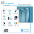 LED Lighted Bathroom Vanity Mirror With Shelf, Wall-Mounted, Touch Switch,  Anti-Fog Adjustable Color Temperature & Remembrance, CRI 90+, Lighted Makeup Mirrors, Raven Style Load image into Gallery viewer, LED Lighted Bathroom Vanity Mirror With Shelf, Wall-Mounted, Touch Switch,  Anti-Fog Adjustable Color Temperature & Remembrance, CRI 90+, Lighted Makeup Mirrors, Raven Style