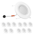 5 in. and 6 in. White LED Recessed Ceiling Light Fixture Trim with Adjustable Eyeball, 15W, 1060LM, Dimmable, Energy Star & ETL Load image into Gallery viewer, 5 in. and 6 in. White LED Recessed Ceiling Light Fixture Trim with Adjustable Eyeball, 15W, 1060LM, Dimmable, Energy Star & ETL