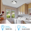 11 in. Round Brushed Nickel Dimmable Flush Mount Ceiling Light, Single Ring, 1050 Lumens, Power 15W, 3 Color Switchable (3000K/4000K/5000K) Load image into Gallery viewer, 11 in. Round Brushed Nickel Dimmable Flush Mount Ceiling Light, Single Ring, 1050 Lumens, Power 15W, 3 Color Switchable (3000K/4000K/5000K)