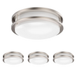 14 inch Dimmable LED Flush Mount Ceiling Lights, Double Ring, 22W, 1600 Lumens, 3000K/4000K/5000K Switchable Ceiling Lights, Brushed Nickel Finish Steel, For Hallway Kitchen Stairwell, ETL Listed Load image into Gallery viewer, 14 inch Dimmable LED Flush Mount Ceiling Lights, Double Ring, 22W, 1600 Lumens, 3000K/4000K/5000K Switchable Ceiling Lights, Brushed Nickel Finish Steel, For Hallway Kitchen Stairwell, ETL Listed