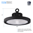 Gen13 UFO LED High Bay Light, 150W, 5700K, 21450LM, Dimmable, UL, DLC Listed, For LED Warehouse Lights Commercial Shop Workshop Garage Factory Lighting Fixture Load image into Gallery viewer, Gen13 UFO LED High Bay Light, 150W, 5700K, 21450LM, Dimmable, UL, DLC Listed, For LED Warehouse Lights Commercial Shop Workshop Garage Factory Lighting Fixture