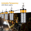 LED Temporary Work Lights with Cage, 150W 5000K 18000LM Plug and Play, Linkable, Jobsite Lighting, IP64, Portable Hanging Work Construction Light Load image into Gallery viewer, LED Temporary Work Lights with Cage, 150W 5000K 18000LM Plug and Play, Linkable, Jobsite Lighting, IP64, Portable Hanging Work Construction Light