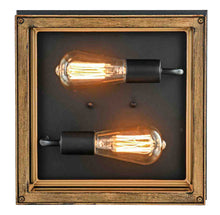 Load image into Gallery viewer, 2-Light Wood Frame Flush Mount Ceiling Light with Black Sockets - 31&quot;L x 31&quot;W x 15.2&quot;H