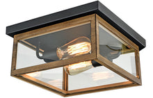 Load image into Gallery viewer, 2-Light Wood Frame Flush Mount Ceiling Light with Black Sockets - 31&quot;L x 31&quot;W x 15.2&quot;H