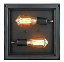 Load image into Gallery viewer, 2-Light Outdoor Ceiling Lights Black Outdoor Flushmount - 31&quot;L x 31&quot;W x 15.2&quot;H