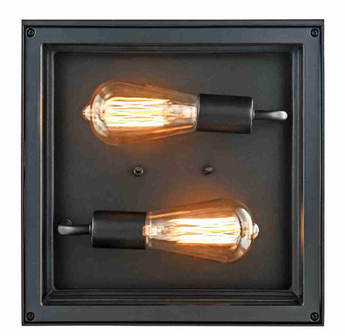 2-Light Outdoor Ceiling Lights Black Outdoor Flushmount - 31