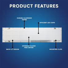 Load image into Gallery viewer, 1 - ft x 4 - ft LED Panel Light 20/30/40 Watt Adjustable, 4000K/5000K/6500K CCT Changeable, Dip Switch, 0 - 10V Dim, 120 - 277V, ETL, DLC 5.1, Recessed Back - lit Fixture - LEDMyPlace