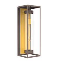 Load image into Gallery viewer, 1 - Light, 21 - Inch Bronze Outdoor Rectangular Wall Light, E26 Socket 1X60W, Clear Glass, 21" H x 7" W, Extends 6" from the wall - LEDMyPlace