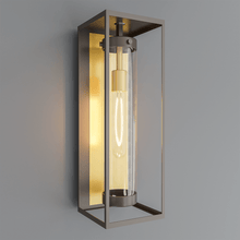 Load image into Gallery viewer, 1 - Light, 21 - Inch Bronze Outdoor Rectangular Wall Light, E26 Socket 1X60W, Clear Glass, 21" H x 7" W, Extends 6" from the wall - LEDMyPlace