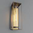 Load image into Gallery viewer, 1 - Light, 21 - Inch Bronze Outdoor Rectangular Wall Light, E26 Socket 1X60W, Clear Glass, 21" H x 7" W, Extends 6" from the wall - LEDMyPlace