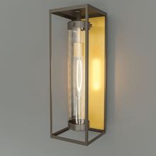 Load image into Gallery viewer, 1 - Light, 21 - Inch Bronze Outdoor Rectangular Wall Light, E26 Socket 1X60W, Clear Glass, 21" H x 7" W, Extends 6" from the wall - LEDMyPlace