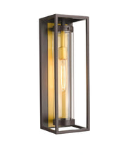 Load image into Gallery viewer, 1 - Light, 21 - Inch Bronze Outdoor Rectangular Wall Light, E26 Socket 1X60W, Clear Glass, 21" H x 7" W, Extends 6" from the wall - LEDMyPlace