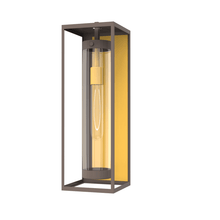 Load image into Gallery viewer, 1 - Light, 21 - Inch Bronze Outdoor Rectangular Wall Light, E26 Socket 1X60W, Clear Glass, 21" H x 7" W, Extends 6" from the wall - LEDMyPlace