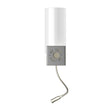 Load image into Gallery viewer, 1 - Light, Acrylic Shade Indoor Wall Sconce Light with 1 Switch, 1usb &amp; 1outlet, Brushed Nickel Finish, Bedside Wall Lights w/ 1W LED Reading Lamp, for Bedroom Living Room Hotels - LEDMyPlace