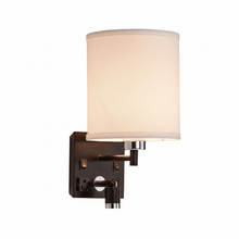 Load image into Gallery viewer, 1 - Light Bedside Wall Sconce Lighting with Adjustable LED Reading Light, Black Metal Finish w/ White Fabric Shade, W/ LED 1W 1USB, 2 Switchs &amp;1 Outlet, for Bedroom Living Room Hotels - LEDMyPlace