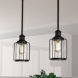 Load image into Gallery viewer, 1 - Light Birdcage Shape Pendant Light, Matte Black Finish, Clear Glass Shade, E26 Base, UL Listed - LEDMyPlace
