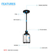 Load image into Gallery viewer, 1 - Light Birdcage Shape Pendant Light, Matte Black Finish, Clear Glass Shade, E26 Base, UL Listed - LEDMyPlace