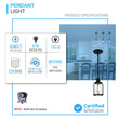 Load image into Gallery viewer, 1 - Light Birdcage Shape Pendant Light, Matte Black Finish, Clear Glass Shade, E26 Base, UL Listed - LEDMyPlace