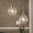 Load image into Gallery viewer, 1 - Light Clear Glass Pendant Lighting Fixture with Brushed Nickel Finish, E26 Base, UL Listed for Damp Location - LEDMyPlace