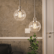 Load image into Gallery viewer, 1 - Light Clear Glass Pendant Lighting Fixture with Brushed Nickel Finish, E26 Base, UL Listed for Damp Location - LEDMyPlace