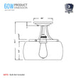 Load image into Gallery viewer, 1 - Light Clear Glass Semi Flush Mount Light, Brushed Nickel Ceiling Light, E26 Base, UL Listed for Damp Location, 3 Years Warranty - LEDMyPlace