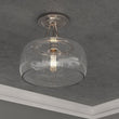 Load image into Gallery viewer, 1 - Light Clear Glass Semi Flush Mount Light, Brushed Nickel Ceiling Light, E26 Base, UL Listed for Damp Location, 3 Years Warranty - LEDMyPlace