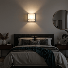 Load image into Gallery viewer, 1 - Light, Decorative ARC Wall Sconce Fixture, Brushed Nickel Finish with White glass shade, Dim: 9" W x 12"H x 5"E, Hallway Light Fixtures - LEDMyPlace