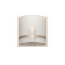 Load image into Gallery viewer, 1 - Light, Decorative ARC Wall Sconce Fixture, Brushed Nickel Finish with White glass shade, Dim: 9" W x 12"H x 5"E, Hallway Light Fixtures - LEDMyPlace