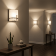 Load image into Gallery viewer, 1 - Light, Decorative ARC Wall Sconce Fixture, Brushed Nickel Finish with White glass shade, Dim: 9" W x 12"H x 5"E, Hallway Light Fixtures - LEDMyPlace