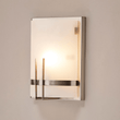 Load image into Gallery viewer, 1 - Light, Decorative ARC Wall Sconce Fixture, Brushed Nickel Finish with White glass shade, Dim: 9" W x 12"H x 5"E, Hallway Light Fixtures - LEDMyPlace