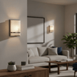 Load image into Gallery viewer, 1 - Light, Decorative ARC Wall Sconce Fixture, Brushed Nickel Finish with White glass shade, Dim: 9" W x 12"H x 5"E, Hallway Light Fixtures - LEDMyPlace