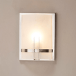 Load image into Gallery viewer, 1 - Light, Decorative ARC Wall Sconce Fixture, Brushed Nickel Finish with White glass shade, Dim: 9" W x 12"H x 5"E, Hallway Light Fixtures - LEDMyPlace