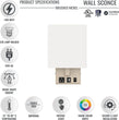 Load image into Gallery viewer, 1 - Light, Decorative Wall Sconces Light with 1 Switch, 1 USB, 1 Type C &amp; 1 Outlet, Satin Nickel Finish w/ White shade, Wall Mounted Lamps for Home Hotel Corridor Restaurant - LEDMyPlace